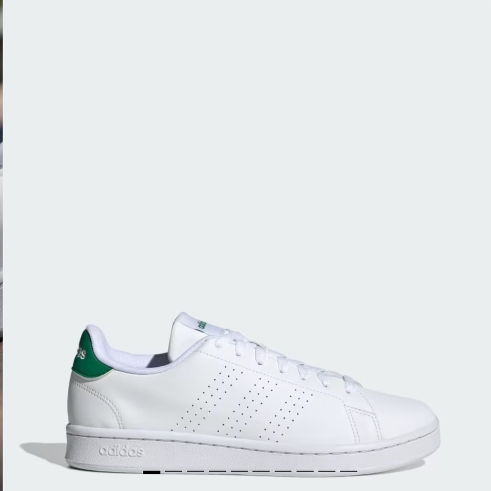 Adidas Men's White and Green Sneakers